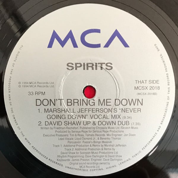 Spirits - Don't Bring Me Down